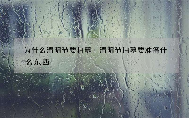 为什么清明节要扫墓 清明节扫墓要准备什么东西